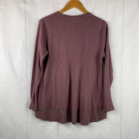 LOGO by Lori Goldstein Purple Long Sleeve V Neck Tee Size L - Picture 2 of 5